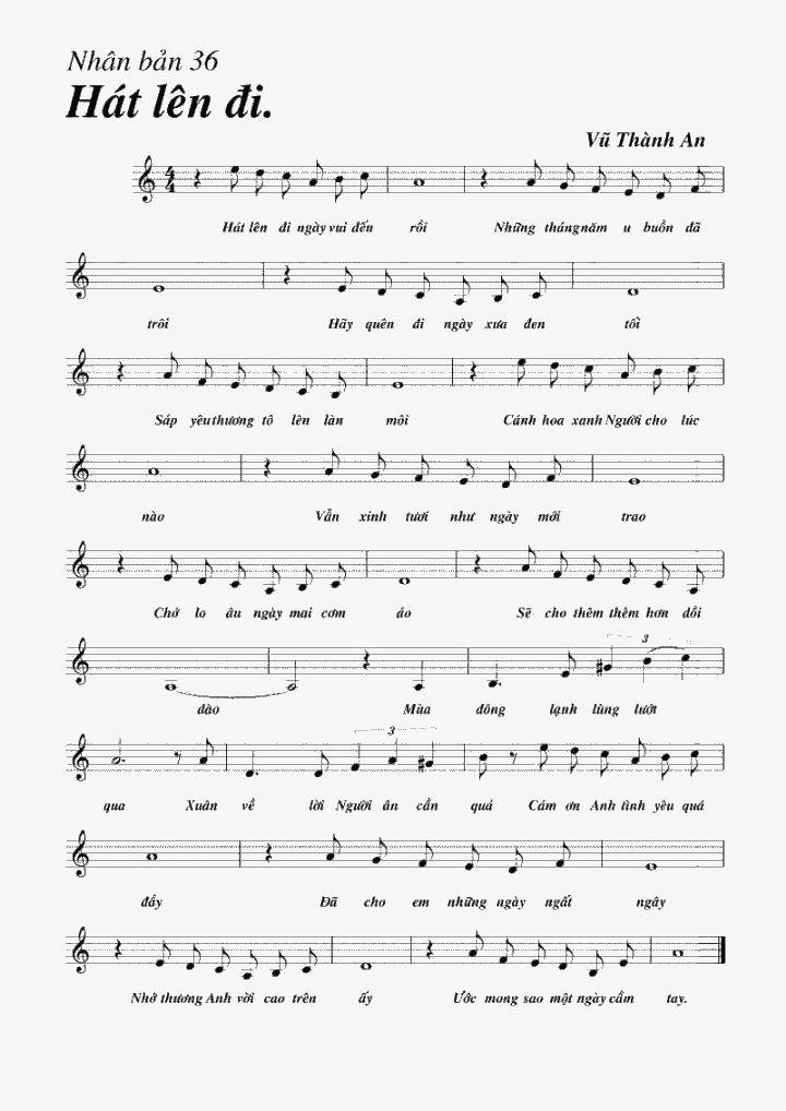 Sheet nhạc Hát Lên Đi